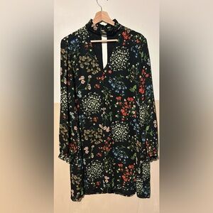 Zara Black Floral Mini Dress